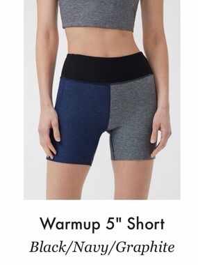 Outdoor Voices Colorblock Warmup 5" Short - Black, Navy, Graphite